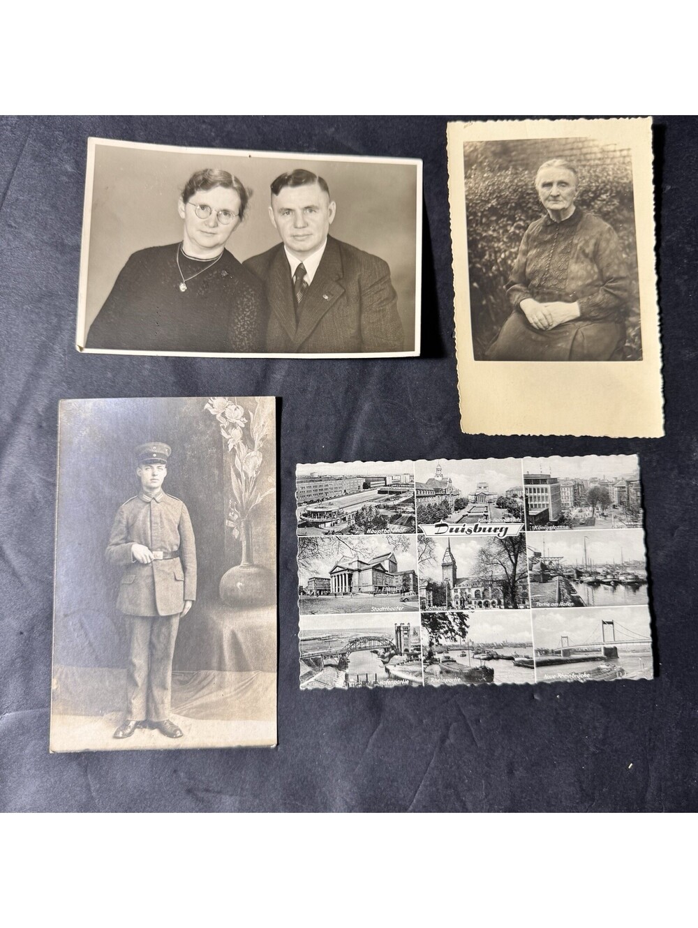 Vintage German Photo Postcard Lot RPPC Soldier 1914 Duisburg Germany 4pc